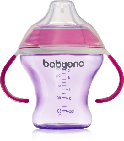 BabyOno Take Care Non-spill Cup with Soft Spout trainingsbeker met handvaten