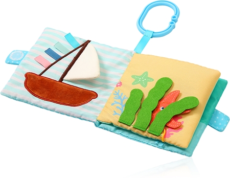 BabyOno Reversible Sensory Cloth Book 0m+ brokig utbildningsbok