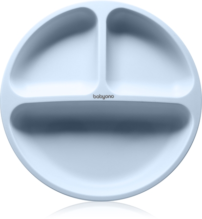 BabyOno Siilicone Plate 6m+ lėkštė su skyreliais su siurbtuku