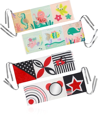 BabyOno Reversible Sensory Cloth Book 0m+ kontrastní edukativní knížka