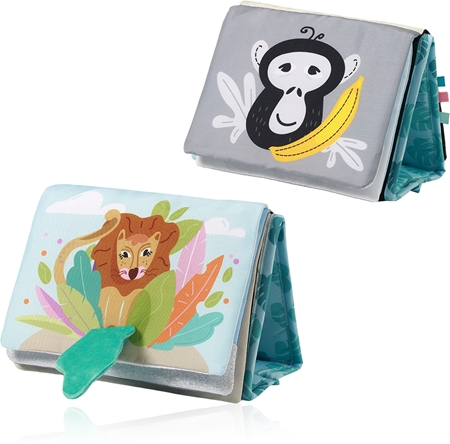 BabyOno Reversible Sensory Cloth Book 0m+ kontrastní edukativní knížka se zrcátkem