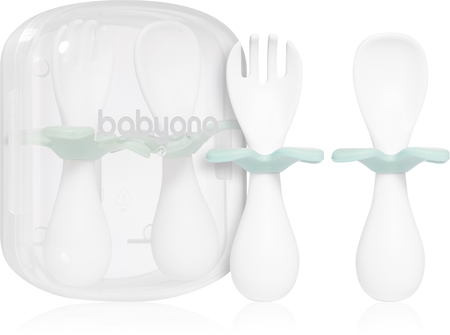 BabyOno Spoon and Fork 12m+ Besteck + Etui