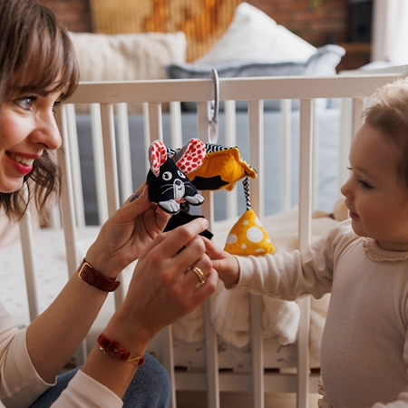 BabyOno Mouse viseća igračka kontrastnih boja