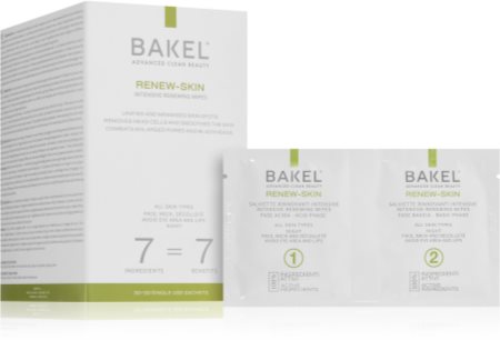 Bakel Renew-Skin Toalhitas para cuidado bifásico da pele do rosto