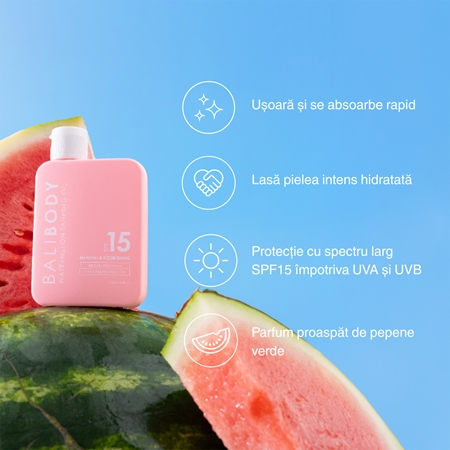 Bali Body Watermelon Tanning Oil ulei pentru plaja SPF 15