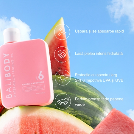 Bali Body Watermelon Tanning Oil ulei pentru plaja SPF 6