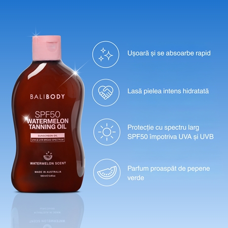 Bali Body Watermelon Tanning Oil ulei pentru plaja SPF 50
