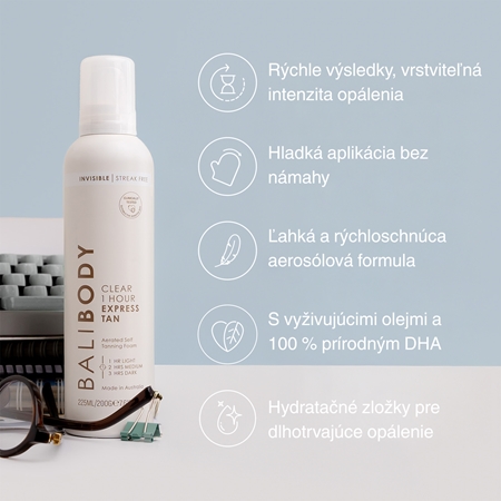 Bali Body Clear Express Tan transparentná samoopaľovacia pena