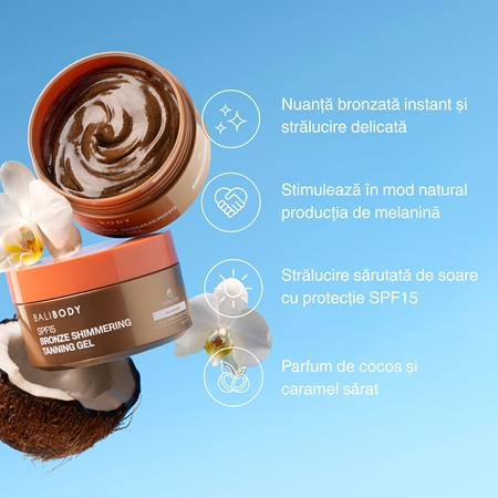 Bali Body Shimmering Tanning Gel gel pentru plaja SPF 15