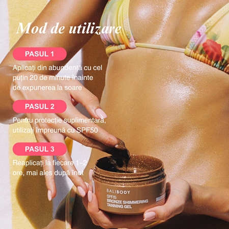 Bali Body Shimmering Tanning Gel gel pentru plaja SPF 15