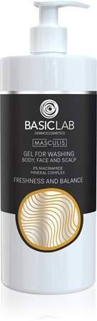 BasicLab Dermocosmetics Masculis sprchový gél na tvár, telo a vlasy