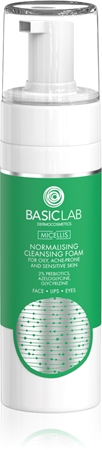 BasicLab Dermocosmetics Micellis espuma de limpeza suave para pele oleosa propensa a acne