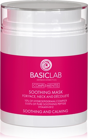 BasicLab Dermocosmetics Complementis pomirjajoča maska za pordelo in razdraženo kožo