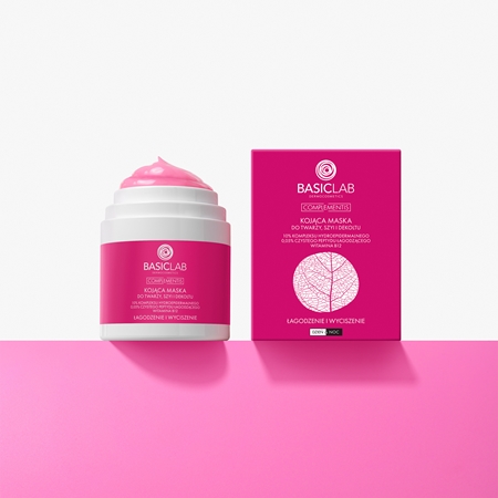 BasicLab Dermocosmetics Complementis pomirjajoča maska za pordelo in razdraženo kožo