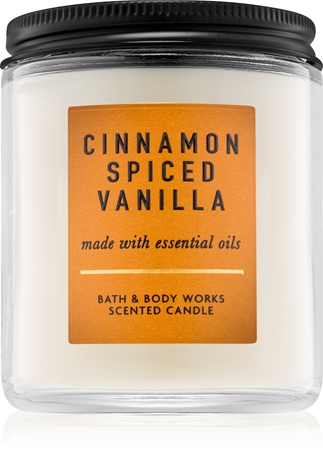 Bath & Body Works Cinnamon Spiced Vanilla bougie parfumée aux huiles essentielles