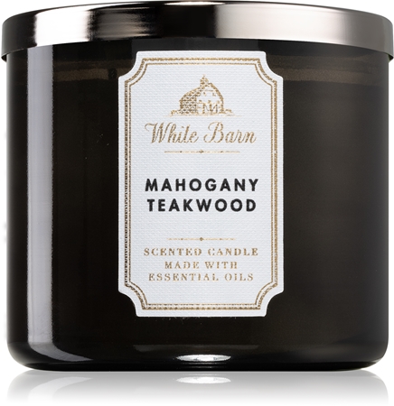 Bath & Body Works White Barn Mahogany Teakwood kvapioji žvakė