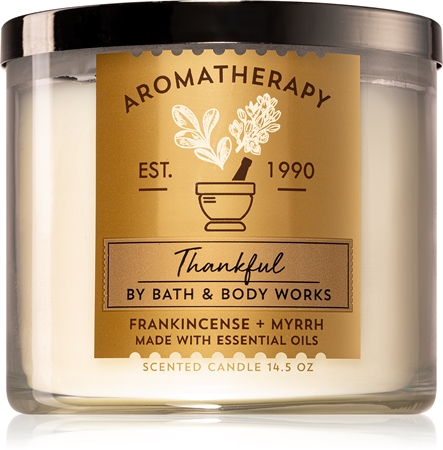 Bath & Body Works Frankincense + Myrrh vonná sviečka (Thankful)