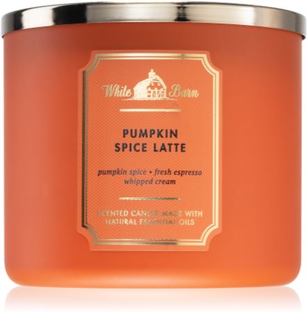 Bath & Body Works Pumpkin Spiced Latte aromatizēta svece ar ēteriskajām eļļām