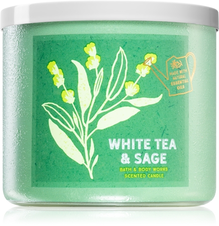 Bath & Body Works White Tea & Sage vonná svíčka