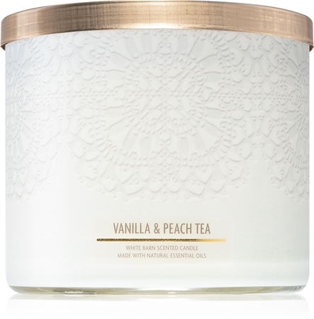 Bath & Body Works Vanilla & Peach Tea vonná sviečka