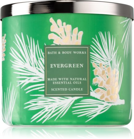 Bath & Body Works Evergreen vonná sviečka s esenciálnymi olejmi