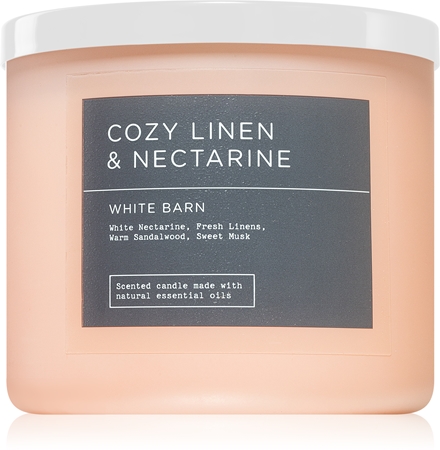 Cozy linen and nectarine store candles