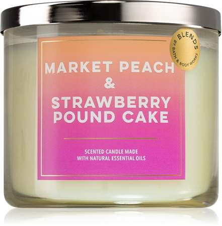 Bath & Body Works Market Peach & Strawberry Pound Cake vonná svíčka