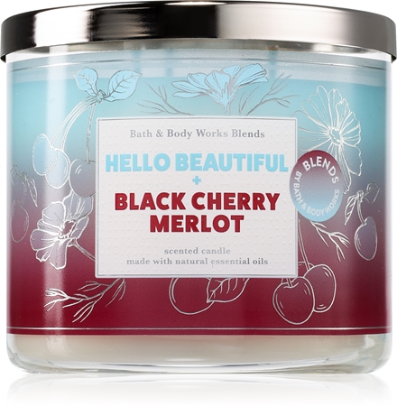 Bath & Body Works Hello Beautiful + Black Cherry Merlot vonná sviečka
