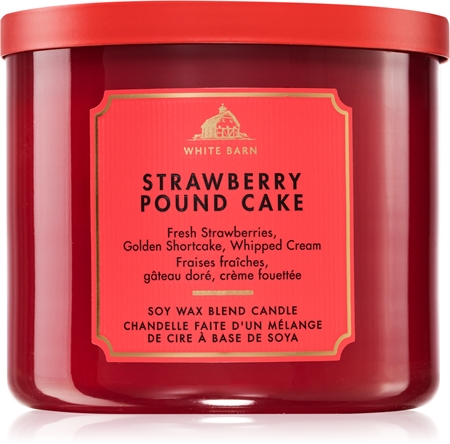 Bath & Body Works Strawberry Pound Cake świeczka zapachowa