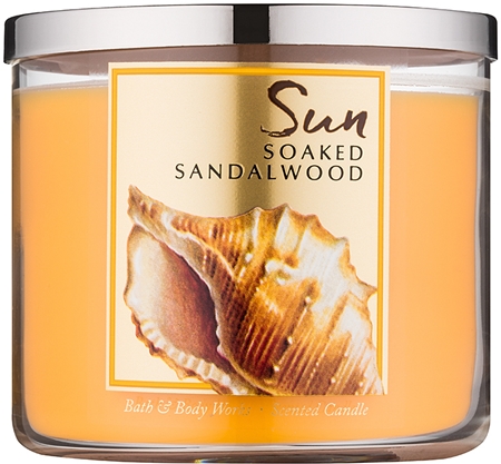 Bath & Body Works Sun Soaked Sandalwood vela perfumado 411 g