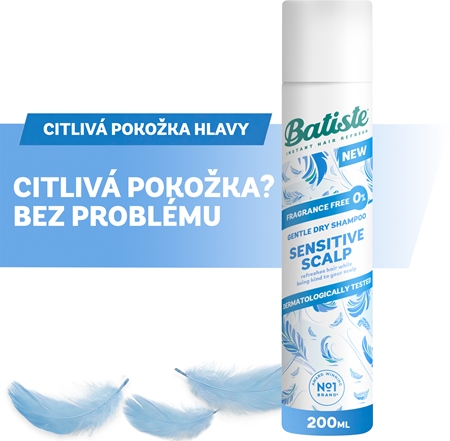 Batiste Sensitive suchý šampon pro citlivou pokožku hlavy