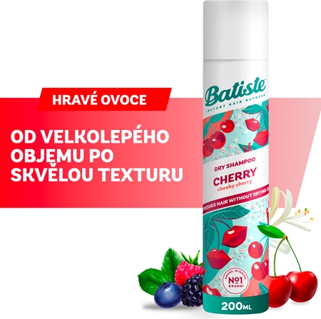 Batiste Fruity & Cheeky Cherry suchý šampon pro objem a lesk