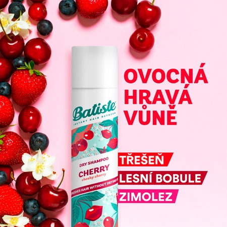 Batiste Fruity & Cheeky Cherry suchý šampon pro objem a lesk