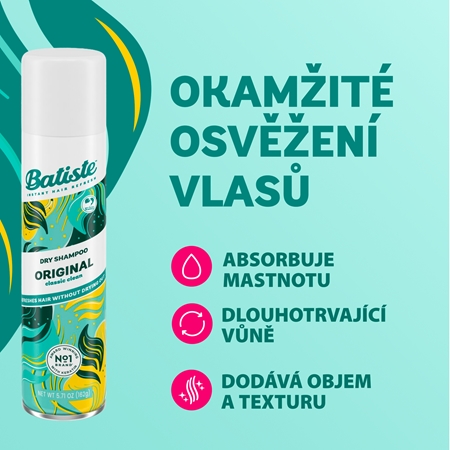 Batiste Original shampoo secco per assorbire il sebo in eccesso e rinfrescare i capelli