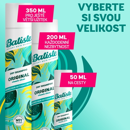 Batiste Original shampoo secco per assorbire il sebo in eccesso e rinfrescare i capelli