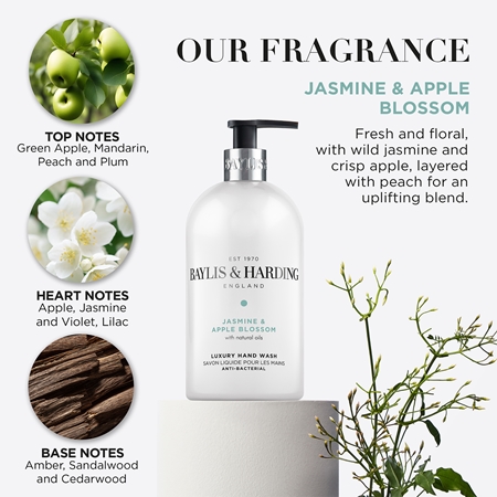 Baylis & Harding Jasmine & Apple Blossom sapone detergente liquido mani con ingrediente antibatterico