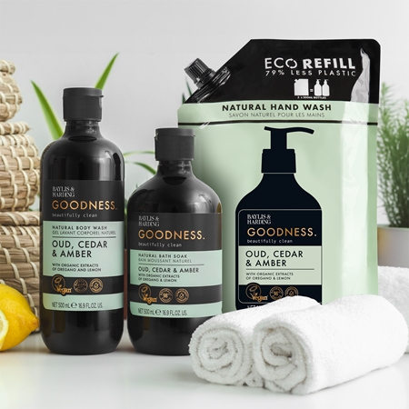 Baylis & Harding Goodness Oud, Cedar & Amber natural liquid hand soap