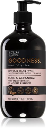 Baylis & Harding Goodness Rose & Geranium savon liquide naturel mains