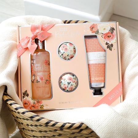 Baylis & Harding Royale Garden Peach, Peony & Jasmine dovanų rinkinys (voniai)