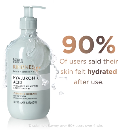 Baylis & Harding Kindness+ Hyaluronic Acid tekuté mýdlo na ruce s hydratačním účinkem