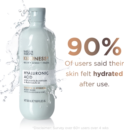Baylis & Harding Kindness+ Hyaluronic Acid gel doccia idratante