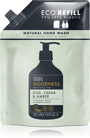 Baylis & Harding Goodness Oud, Cedar & Amber naravno tekoče milo za roke