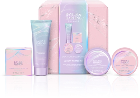 Baylis & Harding Jojoba, Vanilla & Almond Oil coffret cadeau boîte métallique