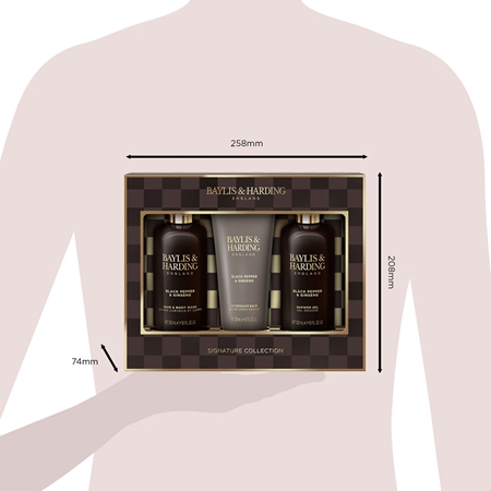 Baylis & Harding Black Pepper & Ginseng lahjasetti kasvoille, vartalolle ja hiuksille miehille