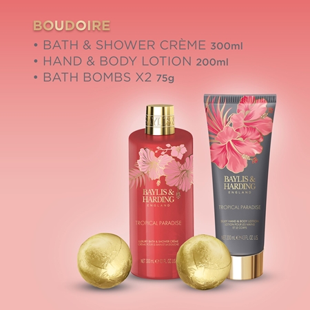 Baylis & Harding Boudoire Tropical Paradise coffret cadeau corps Banana, Peach & Orange Blossom