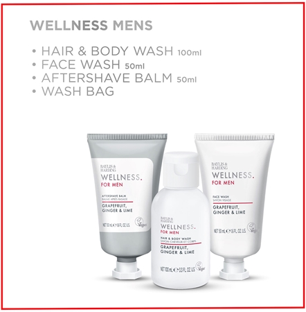 Baylis & Harding Wellness. For Men Revive подаръчен комплект за тяло и лице за мъже Grapefruit, Ginger & Lime