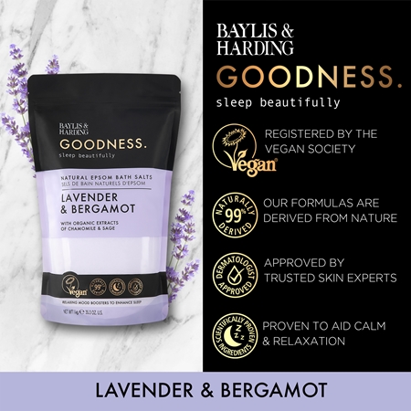 Baylis & Harding Goodness Sleep Beautifully vonios druska su levandomis