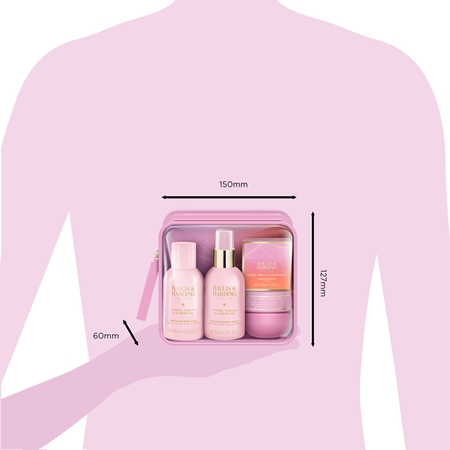 Baylis & Harding Jojoba, Vanilla & Almond Oil Geschenkset unterwegs