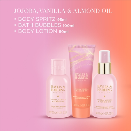Baylis & Harding Jojoba, Vanilla & Almond Oil dovanų rinkinys kūnui