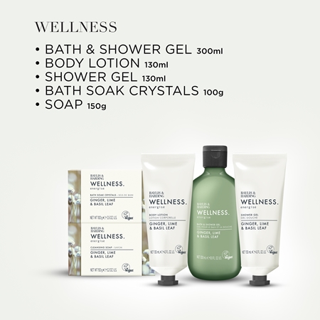 Baylis & Harding Wellness. Energise Gift Set Ginger, Lime & Basil Leaf